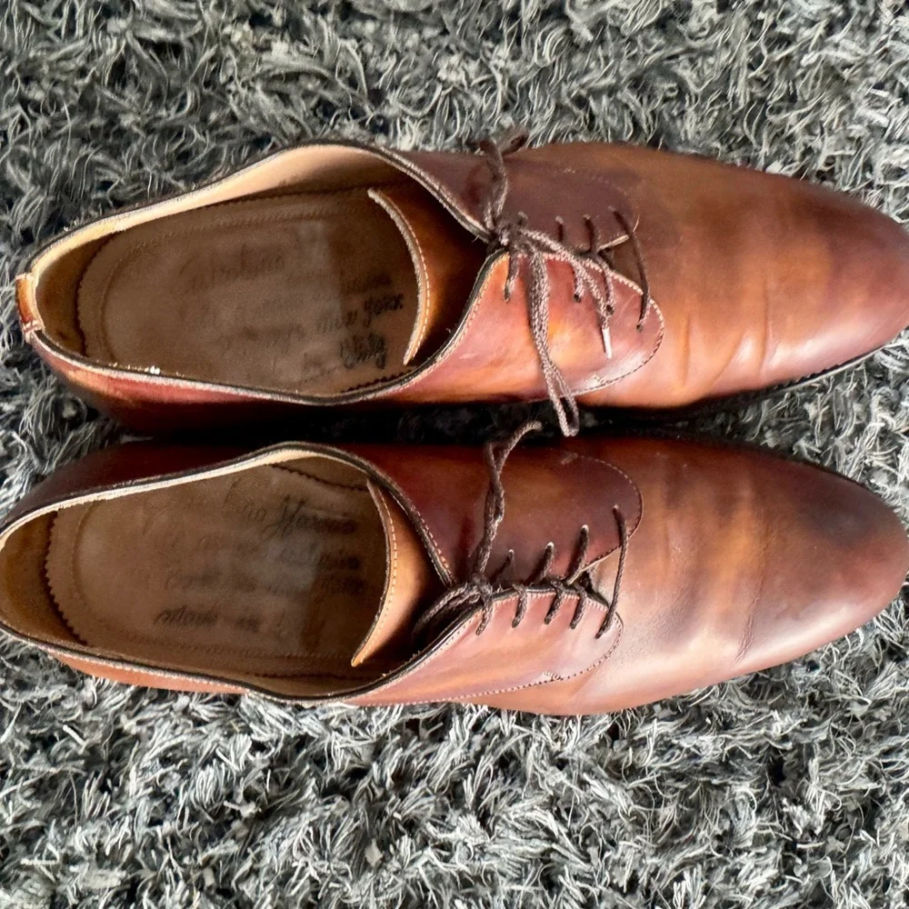 Harris Handmade Italian Leather Oxfords – Brown Patina size 9 1/2 - Picture 8 of 9